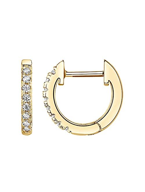 PAVOI 14K Gold Plated Cubic Zirconia Cuff Earrings Huggie Stud