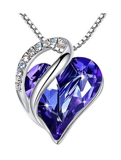 Leafael Heart Rhinestone Pendant Necklace