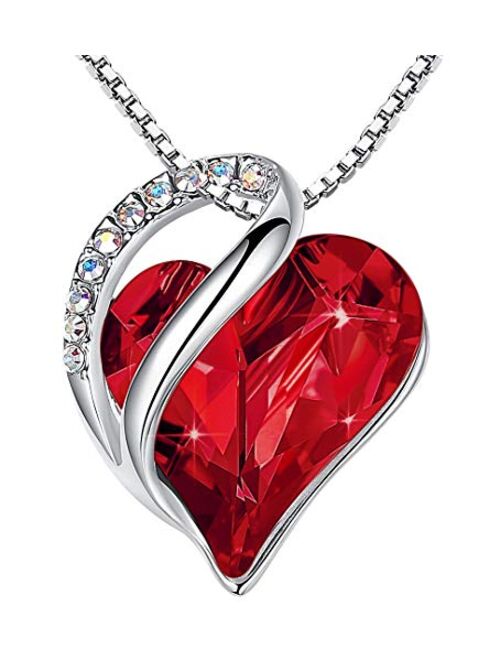 Leafael Heart Rhinestone Pendant Necklace