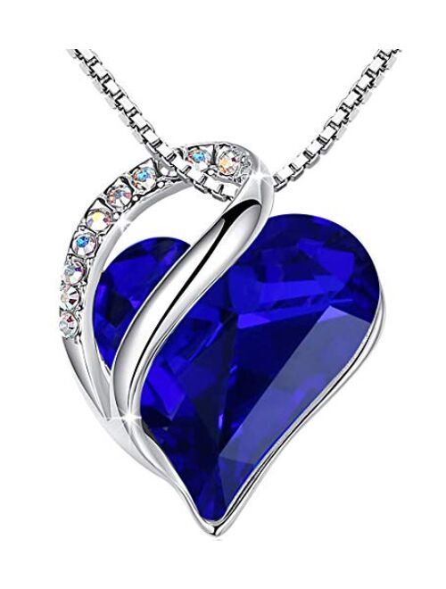 Leafael Heart Rhinestone Pendant Necklace