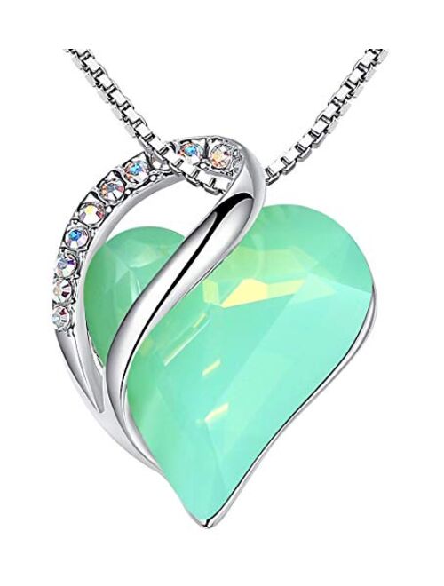 Leafael Heart Rhinestone Pendant Necklace