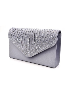 Nodykka Women Evening Envelope Handbag Party Bridal Clutch Purse Shoulder Cross Body Bag