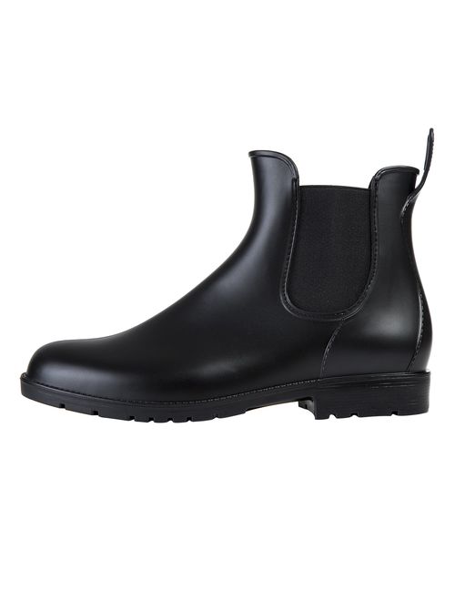 asgard women's short rain boots waterproof slip on ankle chelsea booties