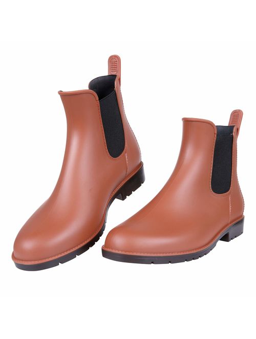 Asgard Women's Ankle Rain Boots Waterproof Chelsea Boots