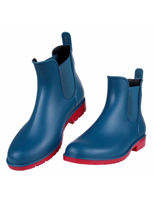 Asgard Women's Ankle Rain Boots Waterproof Chelsea Boots