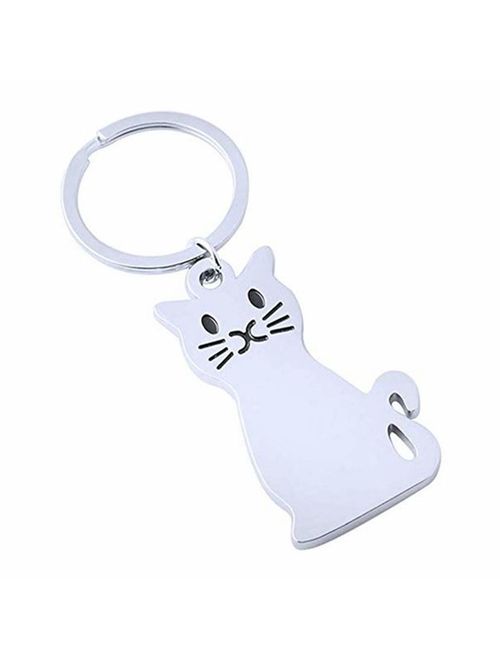 Silver Charm Cat Keychain Keyring Lover Key Chain Ring Bag Pendant Toy Handbag Accessories Gift by SamGreatWorld