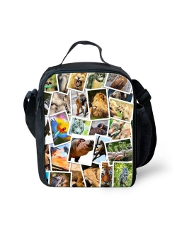 HUGS IDEA Stylish 3D Animal Lunch Bags for Kids Small Lunchboxes