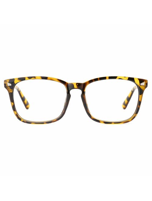 TIJN Unisex Stylish Square Non-Prescription Eyeglasses Glasses Clear Lens Women Men Eyewear