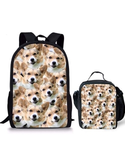 HUGS IDEA Cute Dog Printing Children Bookbag Animal Kids Backpack Back to School