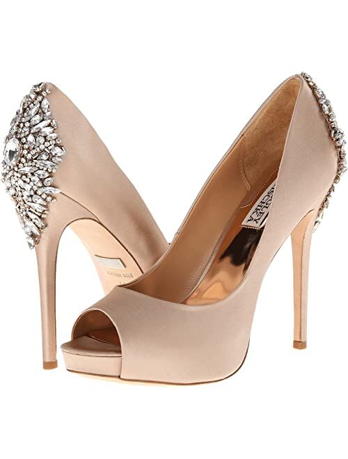 Badgley Mischka Kiara Embellished Peep-Toe Evening Pumps