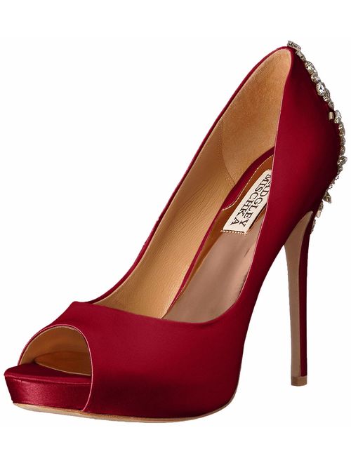 Badgley Mischka Kiara Embellished Peep-Toe Evening Pumps