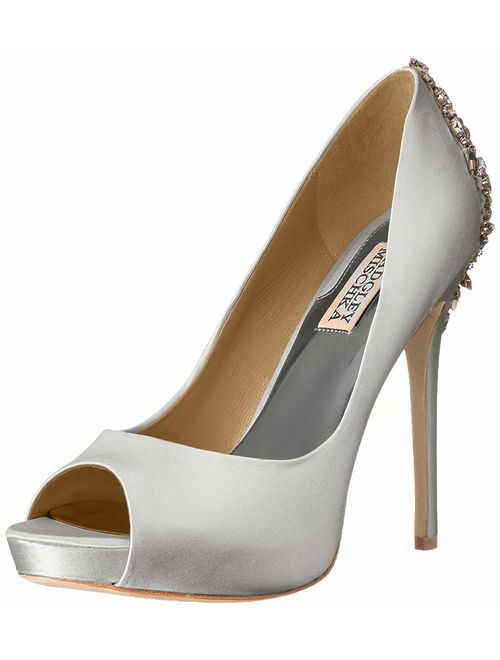 Badgley Mischka Kiara Embellished Peep-Toe Evening Pumps