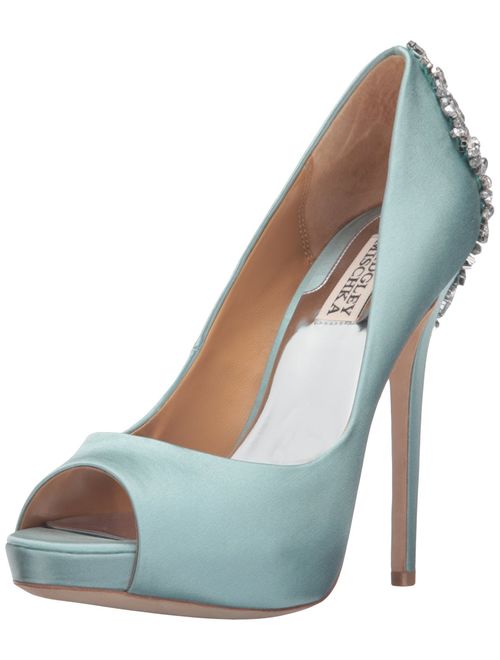 Badgley Mischka Kiara Embellished Peep-Toe Evening Pumps