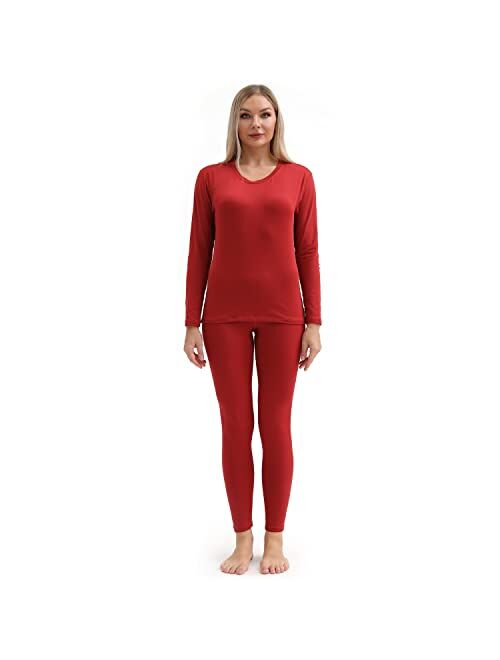 PISIQI Thermal Underwear Women Ultra-Soft Long Johns Set Base Layer Skiing Winter Warm Top & Bottom