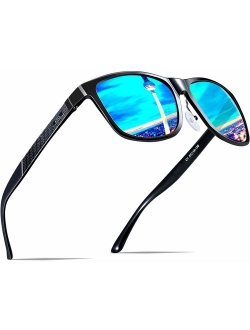 ATTCL Men's Retro Metal Frame Driving Polarized Sunglasses Al-Mg Metal Frame Ultra Light