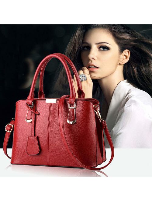 Purses and Handbags for Women Fashion Messenger Bag Ladies PU Leather Top Handle Satchel Shoulder Tote Bags