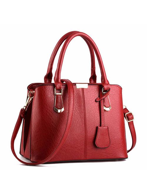 Purses and Handbags for Women Fashion Messenger Bag Ladies PU Leather Top Handle Satchel Shoulder Tote Bags