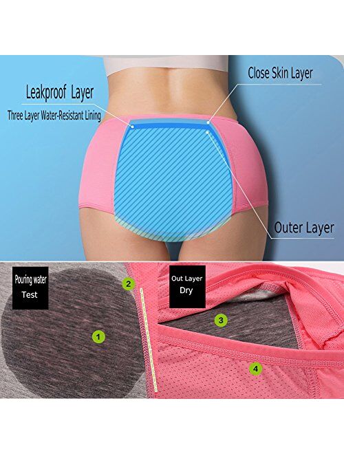 YOYI FASHION Women Mesh Holes Breathable Leakproof Period Panties Mulit Pack US Size XXS-4XL/11