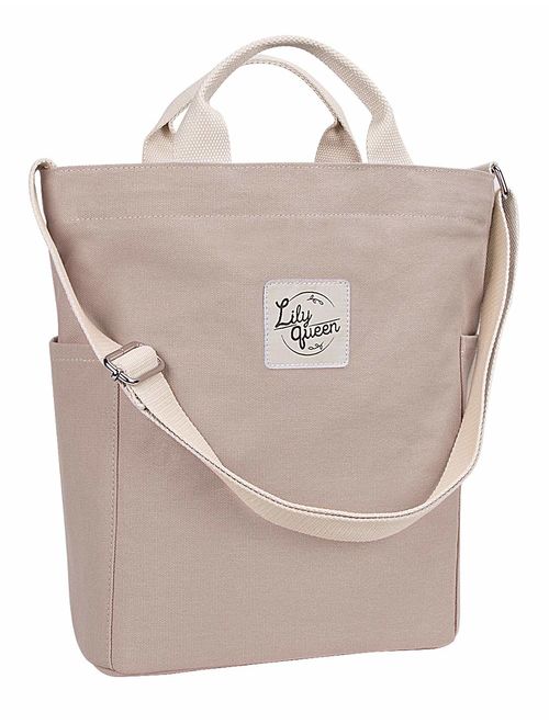 Lily Queen Women Canvas Tote Handbags Casual Shoulder Work Bag Crossbody