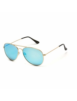 Aviator Full Silver Mirror Metal Frame Sunglasses