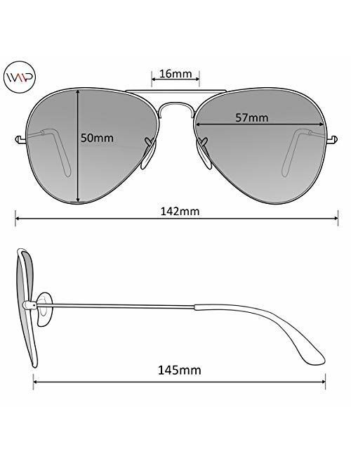 Aviator Full Silver Mirror Metal Frame Sunglasses