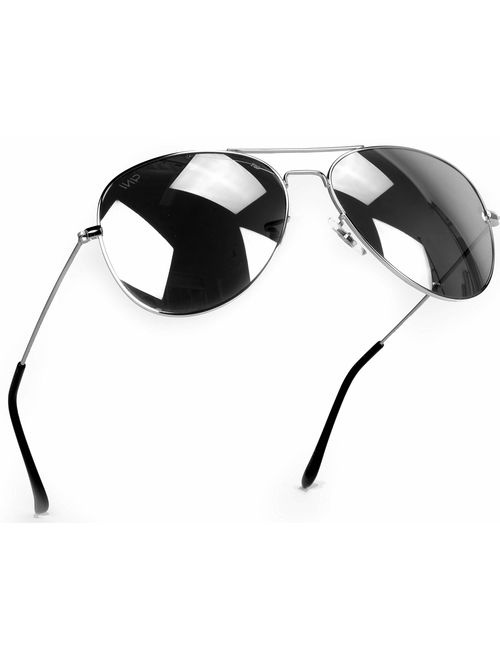 Aviator Full Silver Mirror Metal Frame Sunglasses