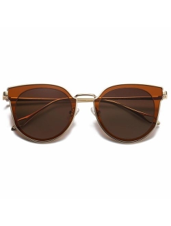 Fashion Round Polarized Sunglasses for Women UV400 Mirrored Lens SJ1057