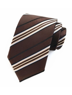 Secdtie Men's Classic Stripe Jacquard Woven Silk Tie Formal Party Suit Necktie