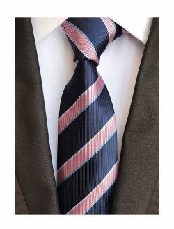 Secdtie Men's Classic Stripe Jacquard Woven Silk Tie Formal Party Suit Necktie