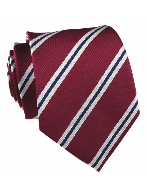 Secdtie Men's Classic Stripe Jacquard Woven Silk Tie Formal Party Suit Necktie