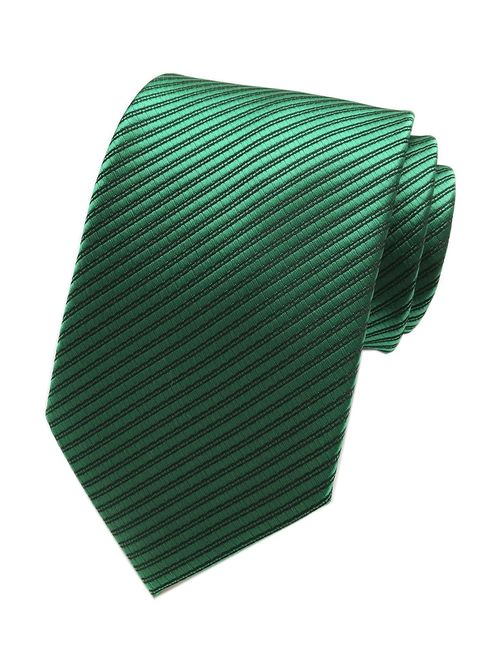 Secdtie Men's Classic Stripe Jacquard Woven Silk Tie Formal Party Suit Necktie