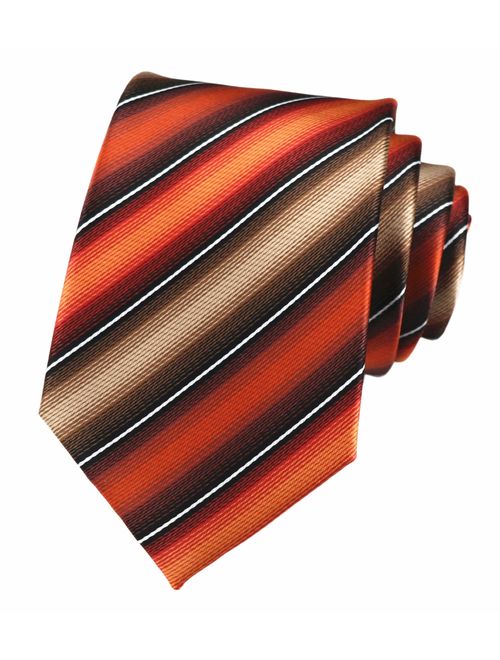 Secdtie Men's Classic Stripe Jacquard Woven Silk Tie Formal Party Suit Necktie