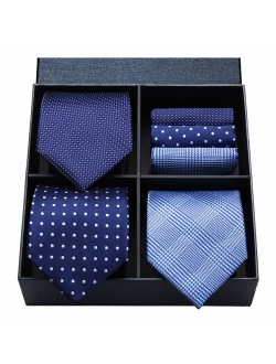 Lot 3 PCS Classic Men's Silk Tie Set Necktie & Pocket Square - Multiple Sets