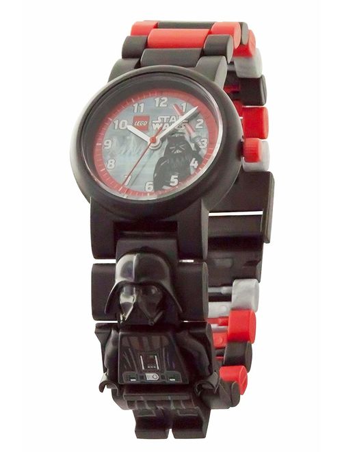 LEGO Star Wars 8020301 Darth Vader Kids Buildable Watch with Link Bracelet and Minifigure | black/red | plastic | 25mm case diameter| analog quartz | boy girl | official