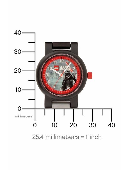 LEGO Star Wars 8020301 Darth Vader Kids Buildable Watch with Link Bracelet and Minifigure | black/red | plastic | 25mm case diameter| analog quartz | boy girl | official