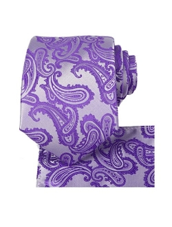 KissTies Mens Tie Set: Paisley Necktie + Pocket Square Hanky + Gift Box