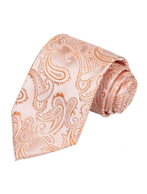 KissTies Mens Tie Set: Paisley Necktie + Pocket Square Hanky + Gift Box