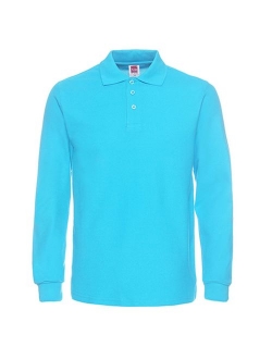 NeedBo Men's Long Sleeve Casual Solid Golf Polo Shirt