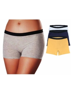 SEVIM Women's 3 Pack Comfortable Cotton Bike Yoga Boxer Brief Boyshort