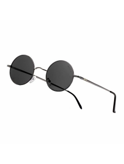 NIEEPA John Lennon Vintage Round Polarized Hippie Sunglasses Small Circle Sun Glasses