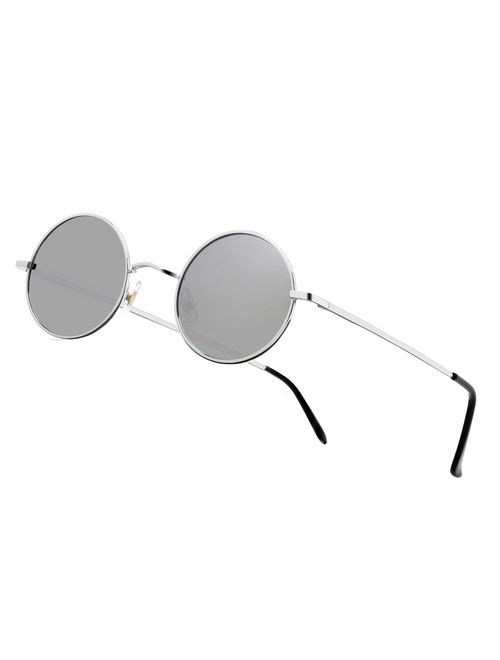 NIEEPA John Lennon Vintage Round Polarized Hippie Sunglasses Small Circle Sun Glasses