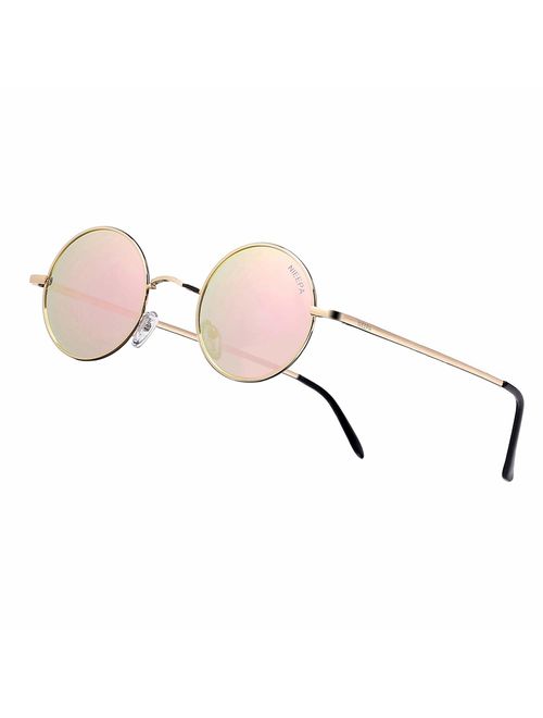 NIEEPA John Lennon Vintage Round Polarized Hippie Sunglasses Small Circle Sun Glasses