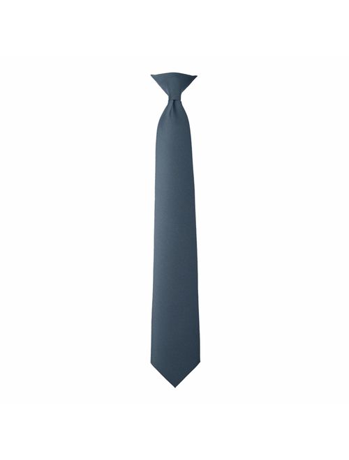 Jacob Alexander Uniform Solid Clip-On Tie with Buttonholes