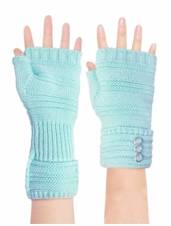 Dahlia Women's Knit Fingerless Gloves; Hand, Wrist, and Arm Warmers