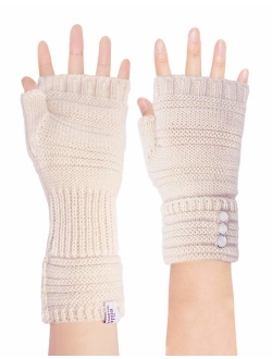 Dahlia Women's Knit Fingerless Gloves; Hand, Wrist, and Arm Warmers