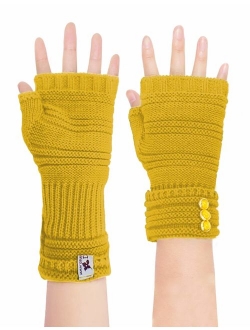 Dahlia Women's Knit Fingerless Gloves; Hand, Wrist, and Arm Warmers