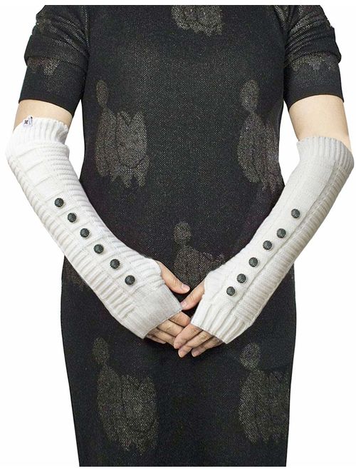 Dahlia Women's Knit Fingerless Gloves; Hand, Wrist, and Arm Warmers