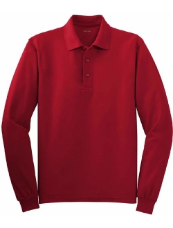 Joe's USA Mens Long Sleeve Polo Shirts in 10 Colors. Regular and Tall Sizes: XS-6XL