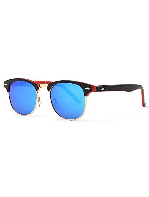 AEVOGUE Polarized Sunglasses Semi Rimless Frame Retro Brand Sun Glasses AE0369