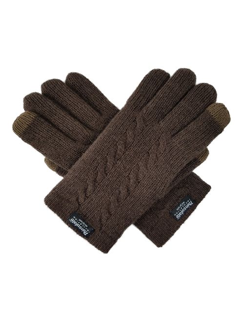 Bruceriver Ladie's Pure Wool Knit Gloves with Thinsulate Lining and Cable design